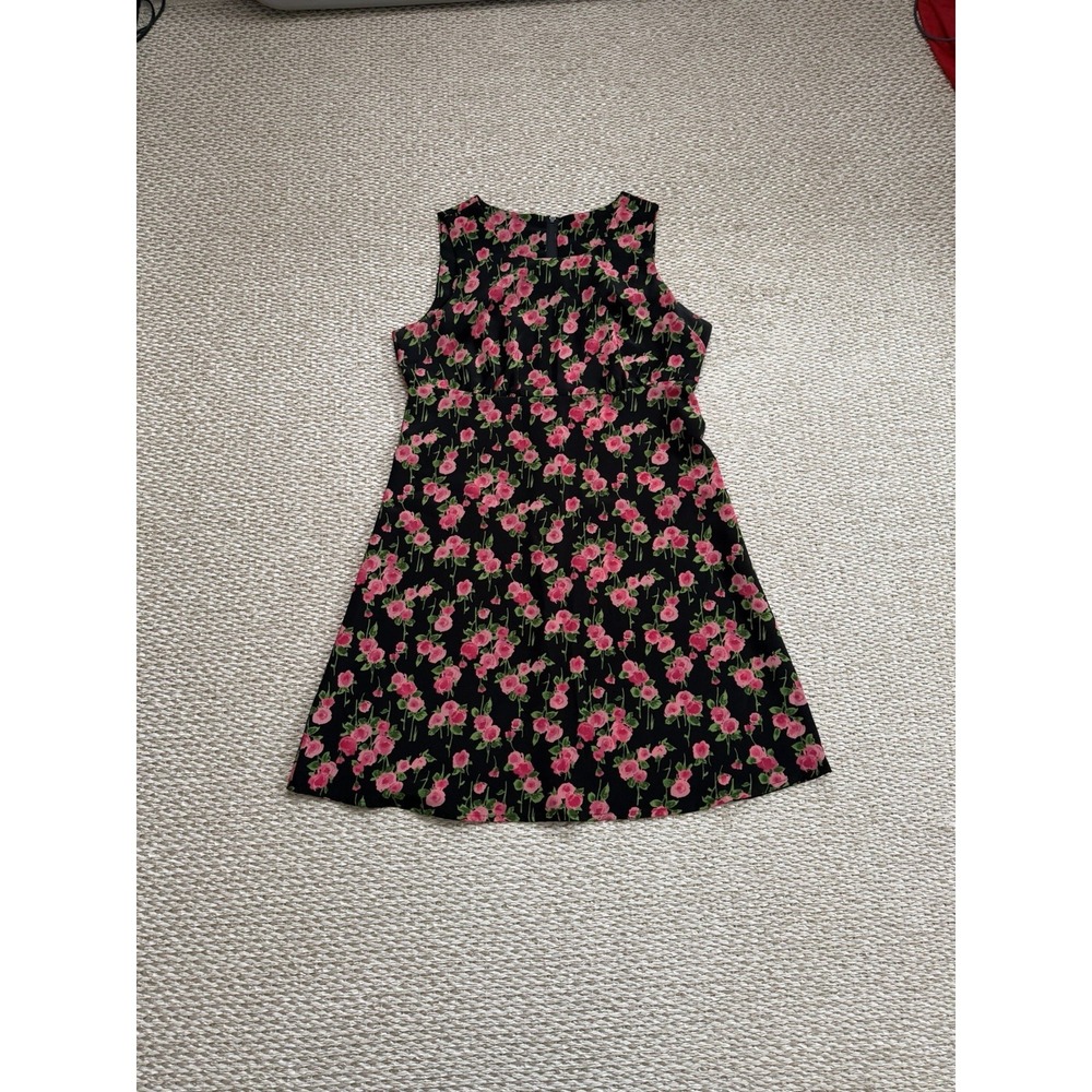 Y2K Vintage 90's Floral Rayon Shift‎ Dress. Rose 8, Cottagecore Midi Whimsical